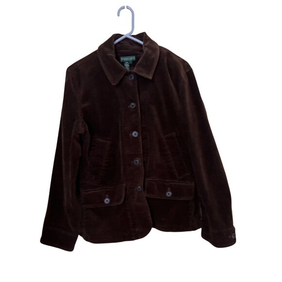 Lauren Jeans Co. Ralph Lauren Brown Corduroy Jacket Womens L - Picture 1 of 8
